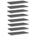 vidaXL Prídavné police 8 ks, lesklé sivé 40x20x1,5 cm, drevotrieska