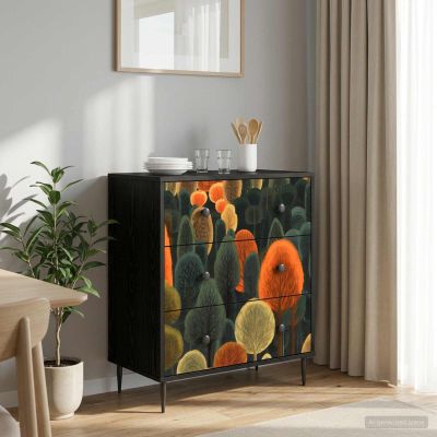 vidaXL Příborník ZAANDAM Tlač lesa 66 x 36,5 x 76 cm Kompozitné drevo