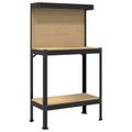 vidaXL Pracovný stôl Čierny 81 x 41 x 145 cm Spracované drevo a kov