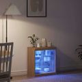vidaXL LED komoda Remeselný dub 60,5 x 37 x 67 cm Kompozitné drevo