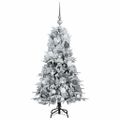 vidaXL Umelý Sklápací Vianočný Stromček Biela 120 cm PE a PVC