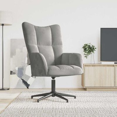 vidaXL Relaxačné kreslo bledosivé zamat