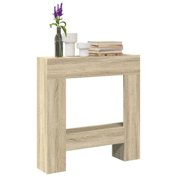 vidaXL Obloženie krbu dub sonoma 81x18x82 cm kompozitné drevo