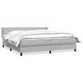 vidaXL Box Spring Posteľ s matracom Svetlosivá 180x220 cm Zamat