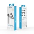 Forever 3v1 kábel USB - Lightning + USB-C + microUSB 1,0 m 1,5A čierny