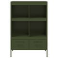 vidaXL Vysoká skrinka olivovozelená 68x39x101,5 cm oceľ