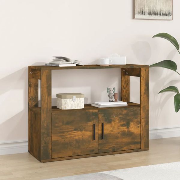 vidaXL Komoda dymový dub 80x30x60 cm spracované drevo