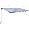 vidaXL Automaticky zaťahovacia markíza so stĺpmi 4,5x3,5 m modro-biela