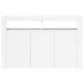 vidaXL Komoda s LED svetlami lesklá biela 115,5x30x75 cm