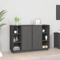 vidaXL Komoda sivá 120x35x80 cm borovicový masív