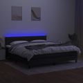 vidaXL Posteľ boxsping s matracom a LED čierna 160x200 cm látka