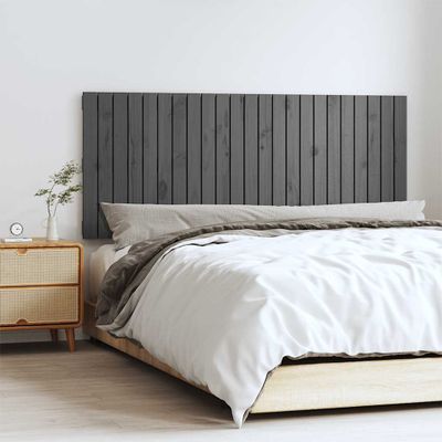 vidaXL Nástenné čelo postele sivé 147x3x60 cm masívna borovica