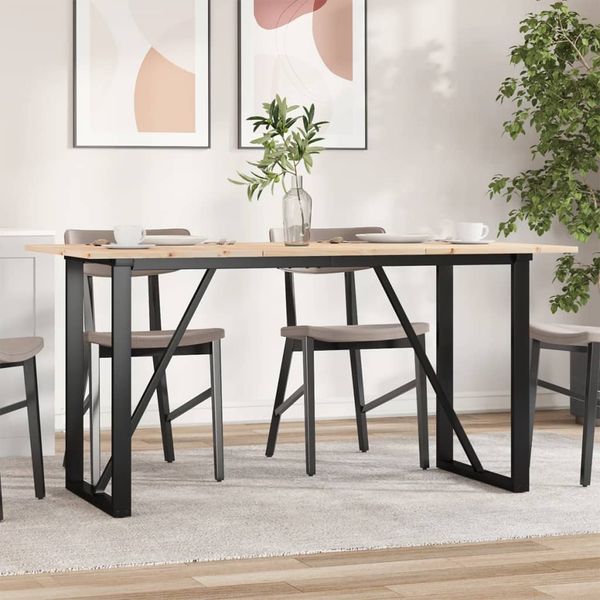 vidaXL Jedálenský stolík v tvare O 140x80x75 cm borovica a oceľ