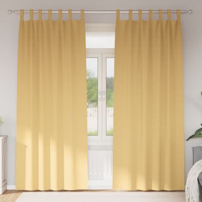 vidaXL Záclony na zatemnenie s krúžkami 2 pcs Béžová 225 x 140 cm