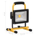 vidaXL Nabíjateľný LED reflektor s rukoväťou 30 W studené biele svetlo