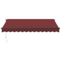 vidaXL Ručne zaťahovacia markíza vínová 350x250 cm