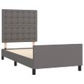vidaXL Posteľný rám s čelom sivý 100x200 cm umelá koža