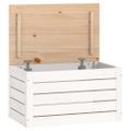 vidaXL Úložný box biely 59,5x36,5x33 cm masívna borovica