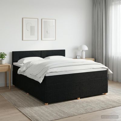 vidaXL Posteľ boxspring s matracom Čierna 180 x 200 cm Látka