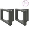 vidaXL Nohy konferenčného stolíka v tvare T, 2 ks, antracitové, 50x25x(30-31) cm, oceľ