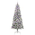 vidaXL Umelý Sklápací Vianočný Stromček 300 LED Zelená a biela 210 cm