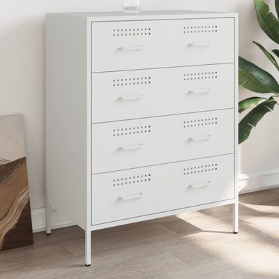 vidaXL Komoda biela 68x39x89 cm oceľ