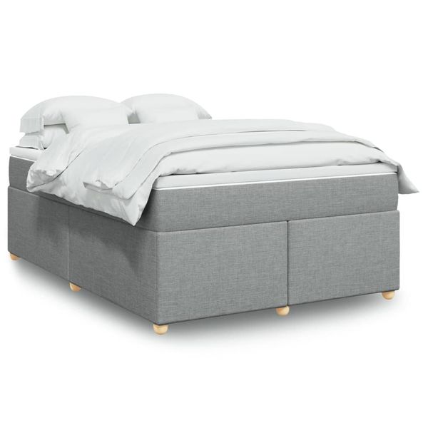 vidaXL Boxspring posteľ s matracom svetlosivá 100x200 cm látka