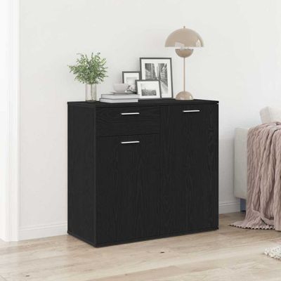 vidaXL Komoda, čierny dub, 80x36x75 cm, imitácia dreva
