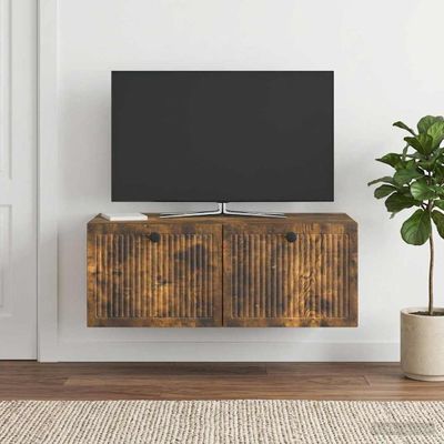 vidaXL Nástenná TV skrinka Nástenný Dymový dub 78,5 x 41 x 30 cm