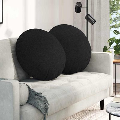 vidaXL Vankúše na sedenie 2 pcs Čierna Ø60 x 21 cm látka