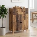 vidaXL Servírovacia skriňa Staré drevo 66 x 34,5 x 90 cm