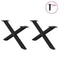vidaXL Nohy konferenčného stolíka v tvare X, 2 ks, čierne, 70 x (30-31) cm, oceľové