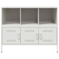 vidaXL Komoda bela 100,5x39x79 cm oceľ