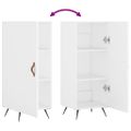 vidaXL Komoda biela 34,5x34x90 cm spracované drevo