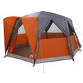 vidaXL Stan pre 6 osôb so strechou Šedá a oranžová 425 x 396 x 222 cm