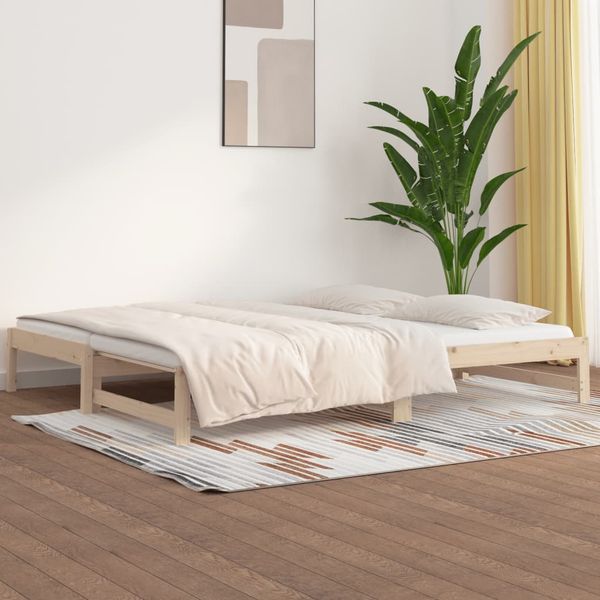 vidaXL Rozkladacia denná posteľ 2x(80x200) cm borovicový masív