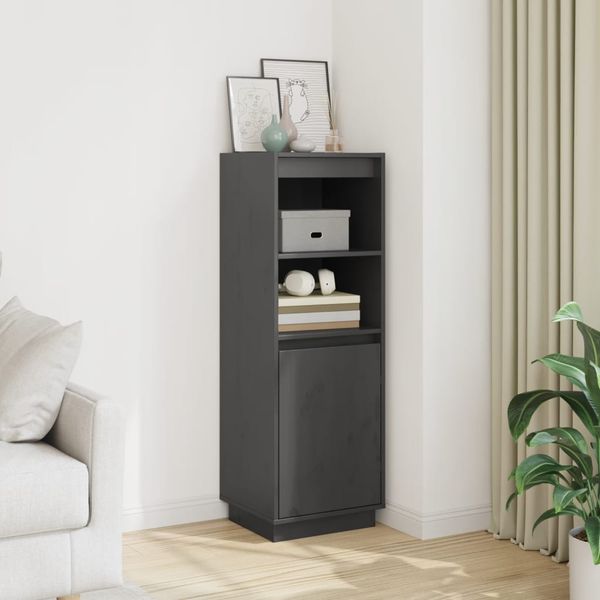 vidaXL Komoda sivá 37x34x110 cm masívna borovica