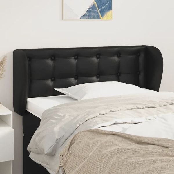 vidaXL Čelo postele so záhybmi čierne 93x23x78/88 cm umelá koža