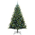 vidaXL Umelý skladací vianočný stromček 300 LED diód Zelená 210 cm