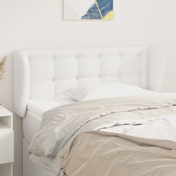 vidaXL Čelo postele so záhybmi biely 93x23x78/88 cm umelá koža