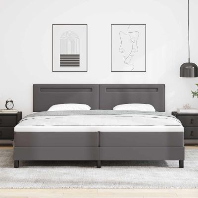 vidaXL Posteľ s pružinovým rámom Sivá 200 x 200 cm Umelá koža