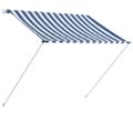 vidaXL Zaťahovacia markíza 150x150 cm modro-biela