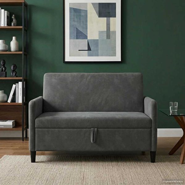 vidaXL Sofa s úložným priestorom Tmavosivá 122 x 78 x 87 cm Polyester