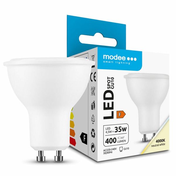 Modee Lighting LED Spot Alu-Plastic GU10 4,5W 400 lm neutrálna biela (MLGU10P4000K4,5W)