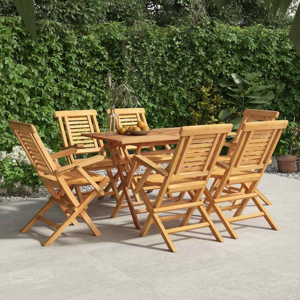 vidaXL Skladacie záhradné stoličky 6 ks 56x63x90 cm tíkový masív