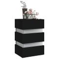 vidaXL Nočný stolík s LED, čierny 45x35x67 cm, kompozitné drevo