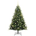 vidaXL Umelý vianočný stromček s kĺbmi 150 LED Zelená 150 cm PVC a PE