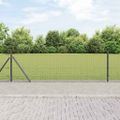 vidaXL Zvarené drôtené pletivo s betónovým základom 100 x 0,6 m Sivá