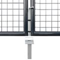 vidaXL Pletená záhradná brána, pozinkovaná oceľ, 300x100 cm, sivá