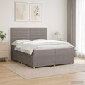 vidaXL Posteľ boxspring s matracom Sivohnedá 200 x 200 cm Látka